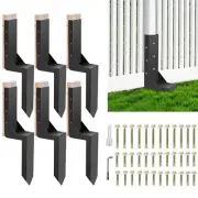 6-Pack 3.74" Width Fence Post Repair Kit, 24in Total Length Heavy Duty Ground...