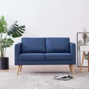 2-Seater Sofa Fabric Blue vidaXL