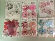 Lot 6 pkg Petaloo Premier Textured Elements Floral Large Flowers over 2" #40