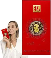 Year of The Snake Coin Red Envelope,Chinese New Year Snake Lucky Coin Red Envelope 2025 - Commemoration Chinese Souvenir Lunar Year Red Packet Coin Collectible for Collectors