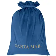 Personalised Luxury Velvet Santa Sack French Blue 60 cm by 90 cm