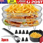 3x Air Fryer Tray Dehydrator Rack Basket Stainless Steel Stackable Baking Fryer