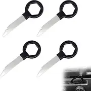 4 Pieces Car Radio Extraction Keys Tool for Car Radio Stainless Steel Car Radio Removal Removal Tool Fits Most Cars, Black