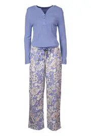 Blue Bell Floral Long Pj Set--BEN-106-7174S