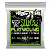 Ernie Ball 2816 Slinky Cobalt Flatwound Bass Guitar Strings; 5-String set 45-130
