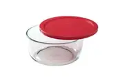 Pyrex Simply Store 7 Cup Round Container with Red Lid