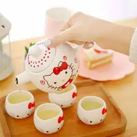 在飛比找蝦皮購物優惠-茶壺套裝陶瓷小貓茶壺套裝 kitty 杯套裝 helloki