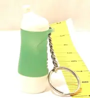 Tupperware Green White Sports Bottle Keychain New Favor Collectible