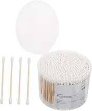 BESTYASH 500pcs Double-headed Cotton Sticks for Ear Cleaning Makeup Application Household Cleaning Cotton Tips with Wooden Sticks for Babies Pets Adults