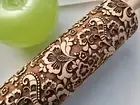 Paisley Engraved Rolling Pin Carved Mold Cookie cutter Embossed rolling pin