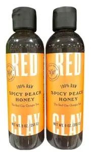 100% Raw Spicy Peach Honey - Red Clay 9oz 2 Bottles - Free Shipping