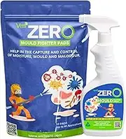 VM3ZERO Mould Fighter Pack - Mould Remover for Shower, Bathroom, Grout, Walls, Captures Mould, Stops Regrowth, Mould Control | Aus Made - 500ml Spray + 12 Pads (Up to 48 Applications)