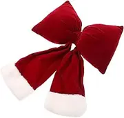 Zerodeko Elegant Xmas Bow Adornment Red Velvet Bowknot Decor Festive Home Rv Decorative Accessory