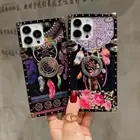 For Samsung S23 S22 S21 S20 S10 S9 Note20 Retro Ethnic Style Case w/ring
