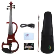 Brown Advanced Electric Silent Violin 4/4 Free Case Nice Tone Solid wood #EV2