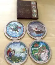 Celtic Myths & Legends by Jim Fitzpatrick Four 5" Coasters Made in Ireland NEW