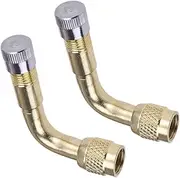 2Pcs Brass Air Valve Extension Adapter for Cars Trucks Motorcycles Durable Easy to Install Excellent Sealing with Dust Cap Compatible with Standard
