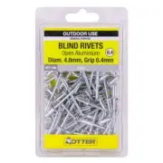 Otter BLIND RIVETS 100Pcs Open Aluminium- 4.8x6.4mm, 4.8x9.6mm Or 4.8x12.7mm