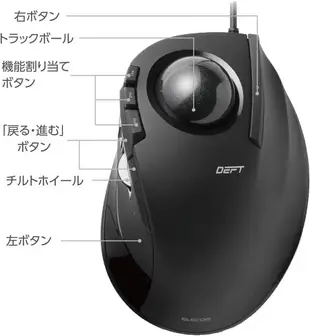 【日本代購】Elecom 有線軌跡球滑鼠 ‎M-DT2URBK