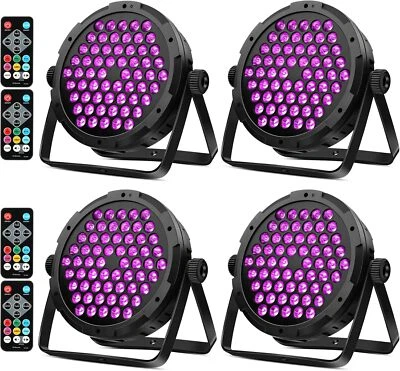 60LED Stage Par Lights 4Pack: 90-Watts RGB Color Changing - Sound Activated R...
