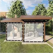 Garden Gazebo Curtain Waterproof PVC Plastic Partition Screen with Grommets for Outdoor Customizable Clear 4x2.5m