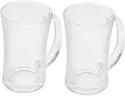 2pcs Glass Coffee Mug Beer Freezer Mugs Cute Mugs Large Beer Mug Mini Beer Mugs Freezable Beer Mug Large Mug Heavy Mug Beer Mugs with Handles Tea Mug Tall Mug Diner Mug Transparent