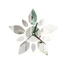 40Cm DIY Flower Leaf Mirror Acrylic Mirror Wall Clock Sticker Quartz Clocks2150