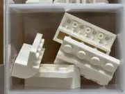 LEGO Parts - White Slope Curved 2 x 4 x 1 1/3 4 Recessed Studs - No 6081 - QTY 5