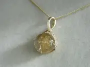 Welsh Clogau 9ct Yellow Gold Venus Rutilated Quartz & Diamond Pendant