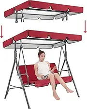Patio Swing Canopy Replacement Garden Hammock Cover,Waterproof 210D Oxford Swing Replacement Top Cover,2-3 Seater Furniture Covers for Garden Swing Outdoor,Bei