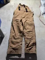 Men’s Carhartt Brown Heavy Insulated Bib Loose Fit Overalls XLTall Model OR4393M