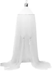 Round Mosquito Net Bed Canopy Extra Large Double-Layer Bed Tents Romantic Princess Bed Curtains Hanging for Kids Grils Twins Queen King Bed (White)