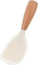 GLEAVI Rice Paddle, Silicone Rice Spoon with Wood Handle Non Stick Rice Scooper Cooking Utensil Standing Rice Spatula Rice Cooker Spoon for Rice, Salads, Mashed Potato