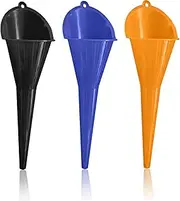 Hbxdeco 3PCS Automotive Funnels, Long Neck Oil Funnel, Multi-Function Plastic Oil Funnel, No Spill Funnel for Oils Lubricants Engine Oils Water Diesel Fuel Kerosene and Other Liquids