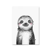 Cute Blushing Baby Sloth Nursery Animal Wall Art
