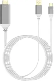 Heavy Duty USB Type-c Thunderbolt to HDMI Adapter Charger Cable 4K 60Hz UltraHD w/USB Power Supply Supports Netflix for Apple ipad pro air 11 13 Premium (White)