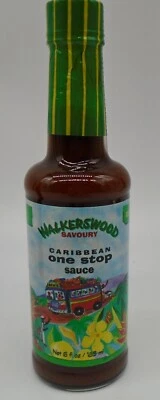 NEW WALKERSWOOD JAMAICAN CARIBBEAN ONE STOP SAUCE, FISH, MEAT, BBQ, VEG ~ 6 Oz.