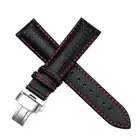 24mm Carbon Fiber Leather Watch Strap Bands Made For OMEGA SEAMASTER RAILMASTER
