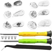 PTSLKHN Screw-in Eyeglass Nose Pads, Glasses Nose Pads Replacement Kit, 12 Pairs of Soft Silicone Nose Pads for Eye Glasses, Sunglasses and Presbyopes