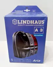 Genuine Lindhaus Aria A3 Vacuum Filter Sweeper Bags, 5 Bags per box MicroPor NIB