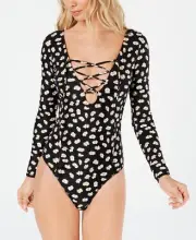 Volcom Womens Ur A Daisy Long sleeve One piece Swimsuit Small