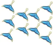 [COHEALI] 10pcs Mermaid Pendant Diy Hanging Necklace Bracelet Earring Kit for Girls Gold and Blue