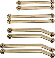 WEFEINO 8Pcs Heavy Brass High Clearance Links Chassis Rod Upgrade Parts for Axial 1/24 SCX24 AXI00001 AXI00002 AXI00006 RC Crawler Car
