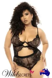 NEW Mapale by Espiral Lyrebird Eyelash Lace Underwire Bodysuit, Teddy/Bodysuit