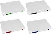 Parliky 4pcs Portable File Storage Case Transparent Document Organizer Box for Office School Travel Large Filing Box Easy to Carry Tidy Up