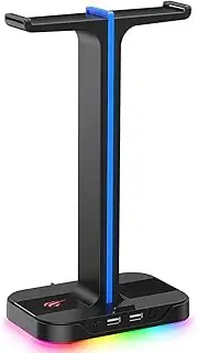 Havit RGB Headset Stand with Dual Hanger and 2 USB Ports
