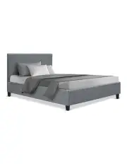 [Artiss] Single Size Bed Frame Base Mattress Platform Fabric Wooden Grey NEO