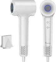 Kovizen Hair Dryer, 200M Negative Ionic Blow Dryer,110, 000 RPM High Speed Brushless Motor Hairdryer for Fast Drying, Low Noise, Hairdryer with Magnetic Nozzle (White)