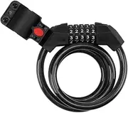 WHAMVOX 5- Combination Bike Lock 1.2m Steel Cable Security Padlock Waterproof Rustproof Lock