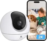 EZVIZ 2K Indoor Wifi Camera with App Control, Starlight Colour Night Vision, Human Detection, 360°, Auto Tracking, Two Way Talk, Security Camera Privacy Mode, 512GB Storage/Cloud, Google Control, C6c